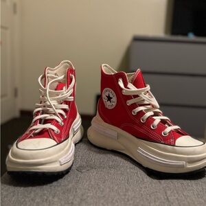 Converse Run Star Legacy Red and White High-Top Sneakers
